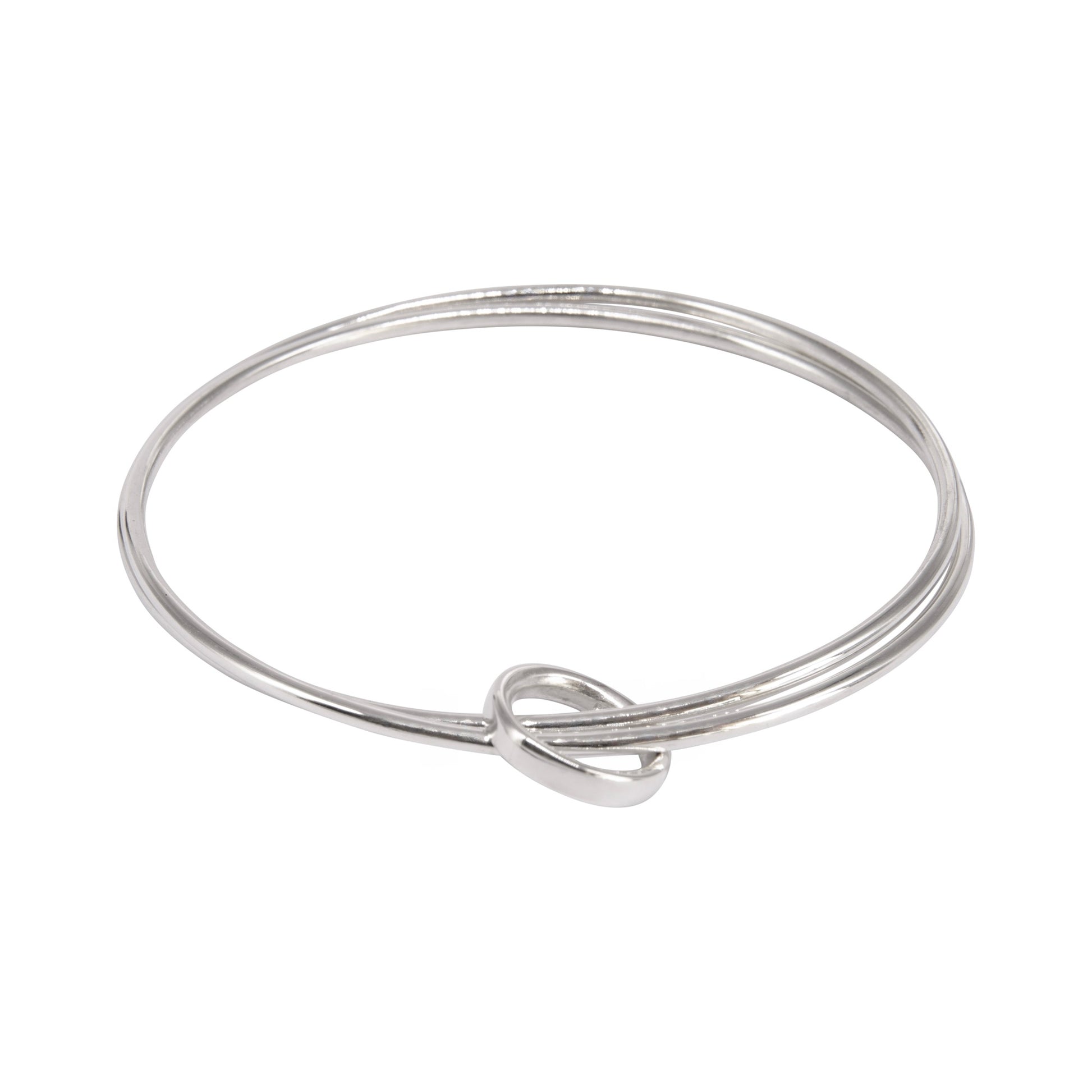 SILVER DOUBLE LINKED BANGLE - Genevieve Broughton