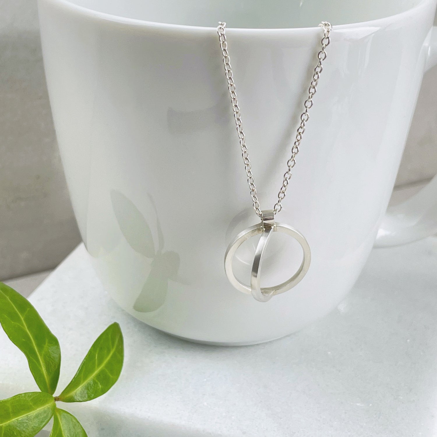 Silver circle eclipse necklace - Genevieve Broughton