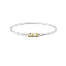 Load image into Gallery viewer, SILVER MOVING PIECES BANGLE WITH GOLD - Genevieve Broughton
