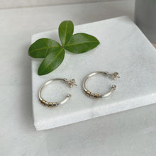 Load image into Gallery viewer, CIRCLE HOOP EARRINGS WITH SILVER AND GOLD - Genevieve Broughton
