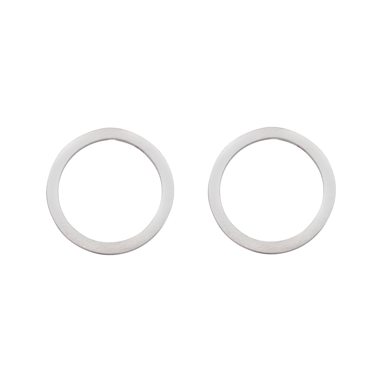 FLAT OPEN CIRCLE SILVER EARRINGS - Genevieve Broughton