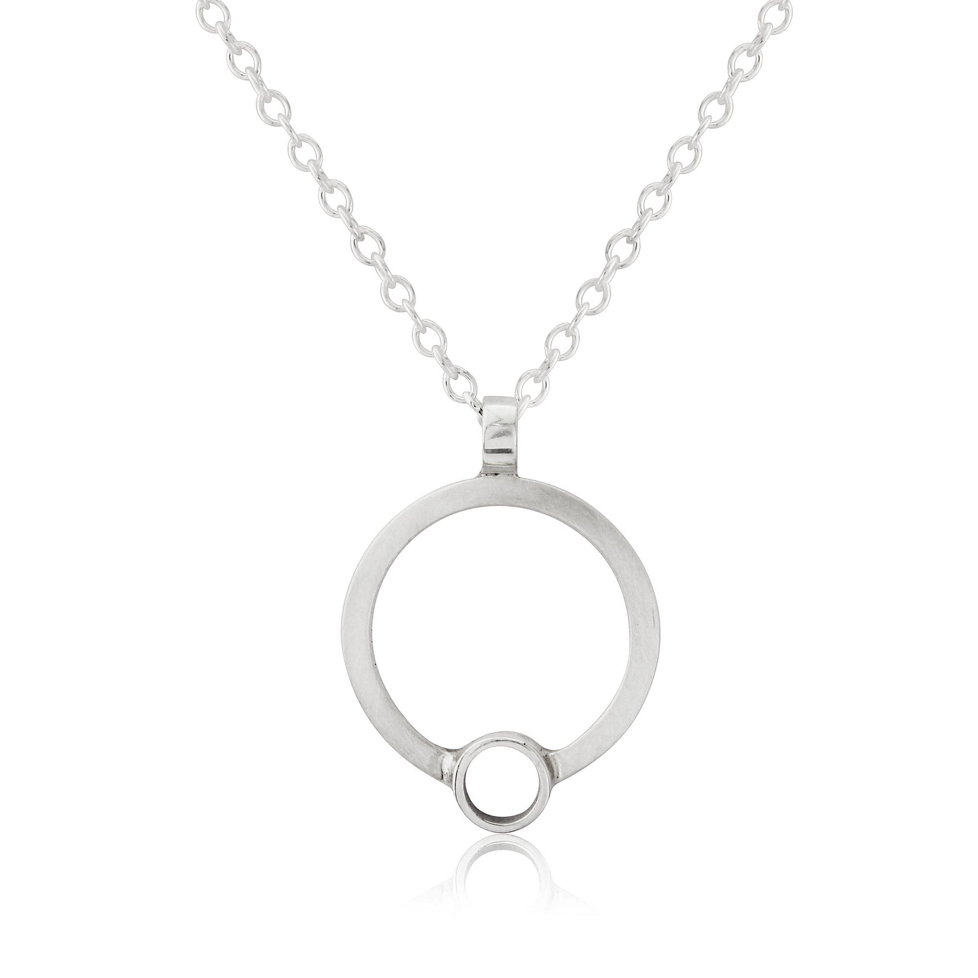 SILVER DOUBLE CIRCLE PENDANT - Genevieve Broughton