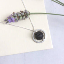 Load image into Gallery viewer, SILVER CIRCLE LAVA STONE DIFFUSER NECKLACE - Genevieve Broughton
