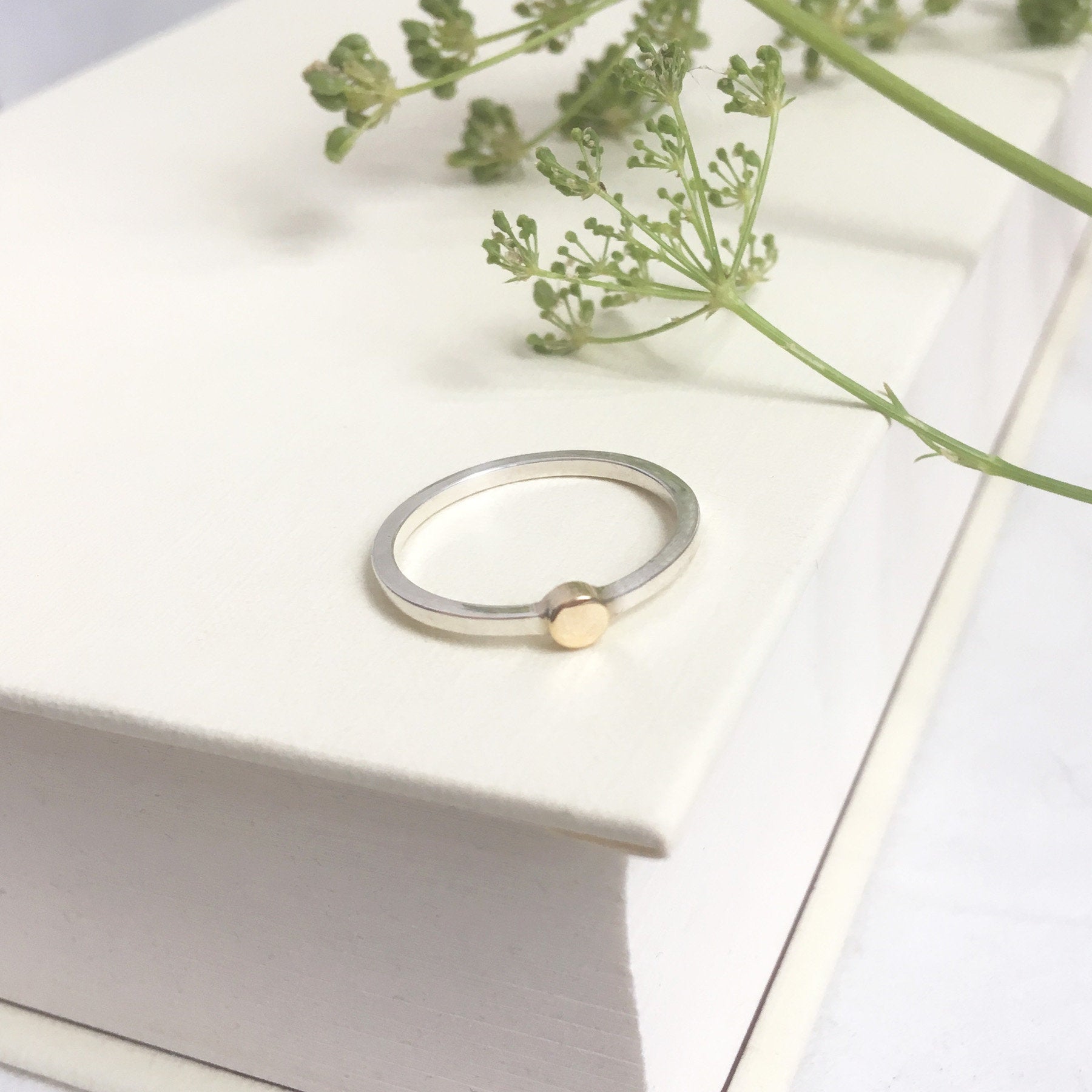 SILVER AND GOLD DOT RING - Genevieve Broughton