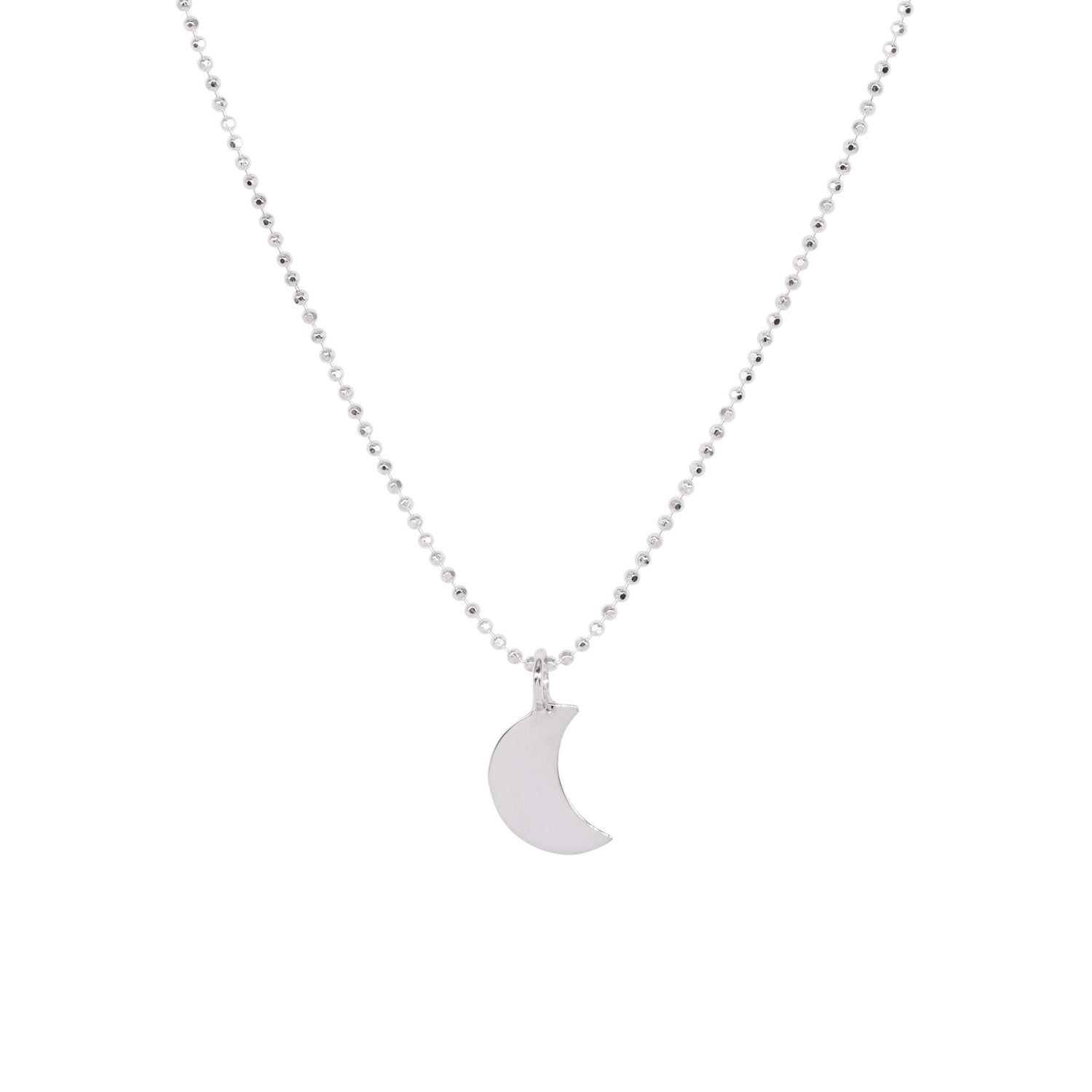 SILVER CRESCENT MOON NECKLACE - Genevieve Broughton