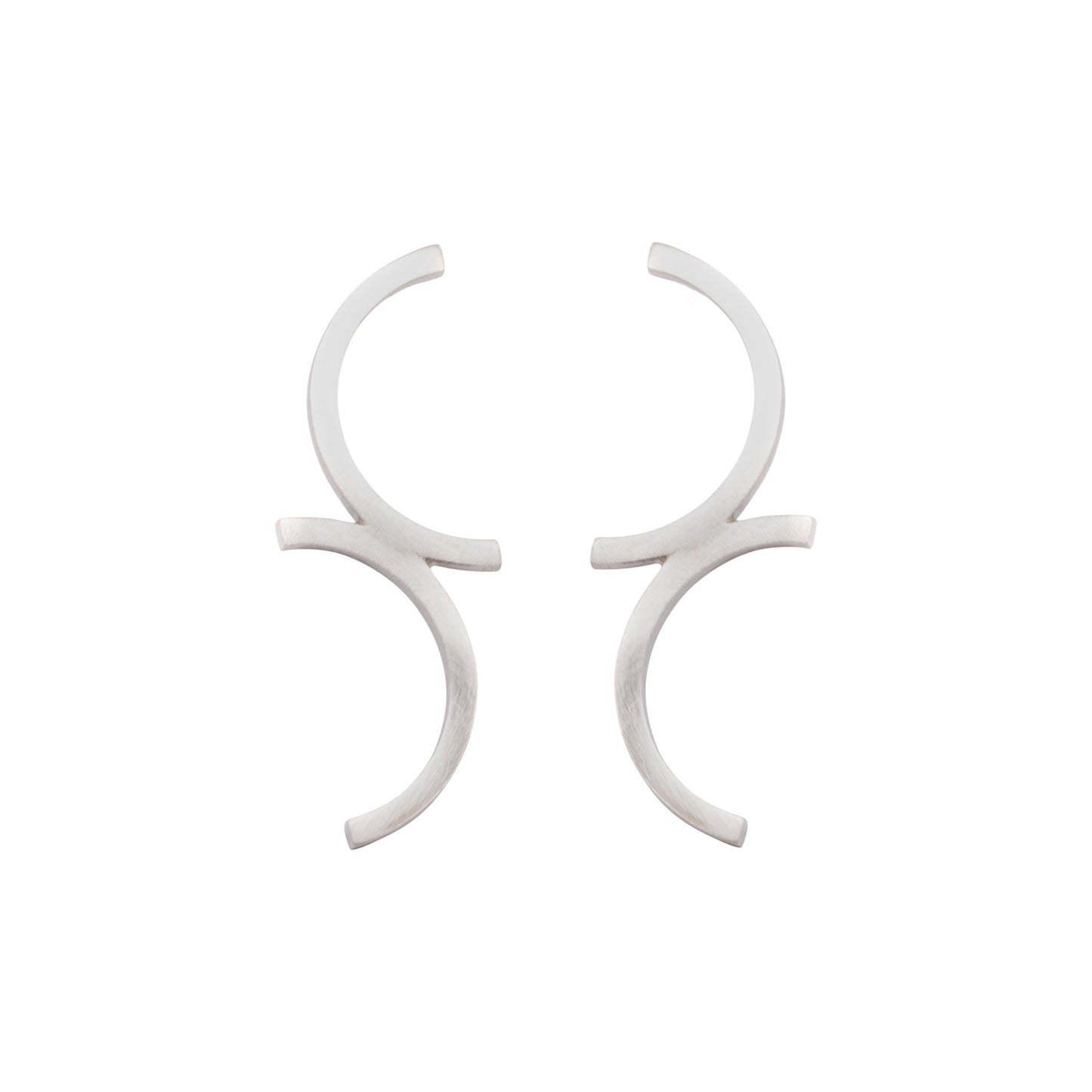 SILVER SEMI-CIRCLES EARRINGS - Genevieve Broughton
