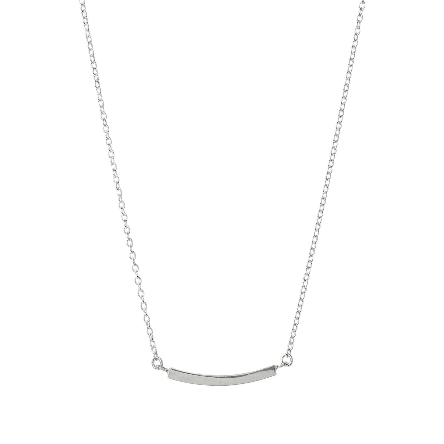 SILVER CURVED BAR NECKLACE - Genevieve Broughton