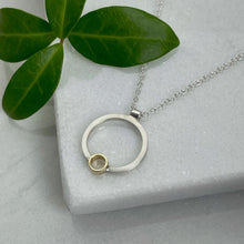 Load image into Gallery viewer, SILVER AND GOLD DOUBLE CIRCLE PENDANT - Genevieve Broughton

