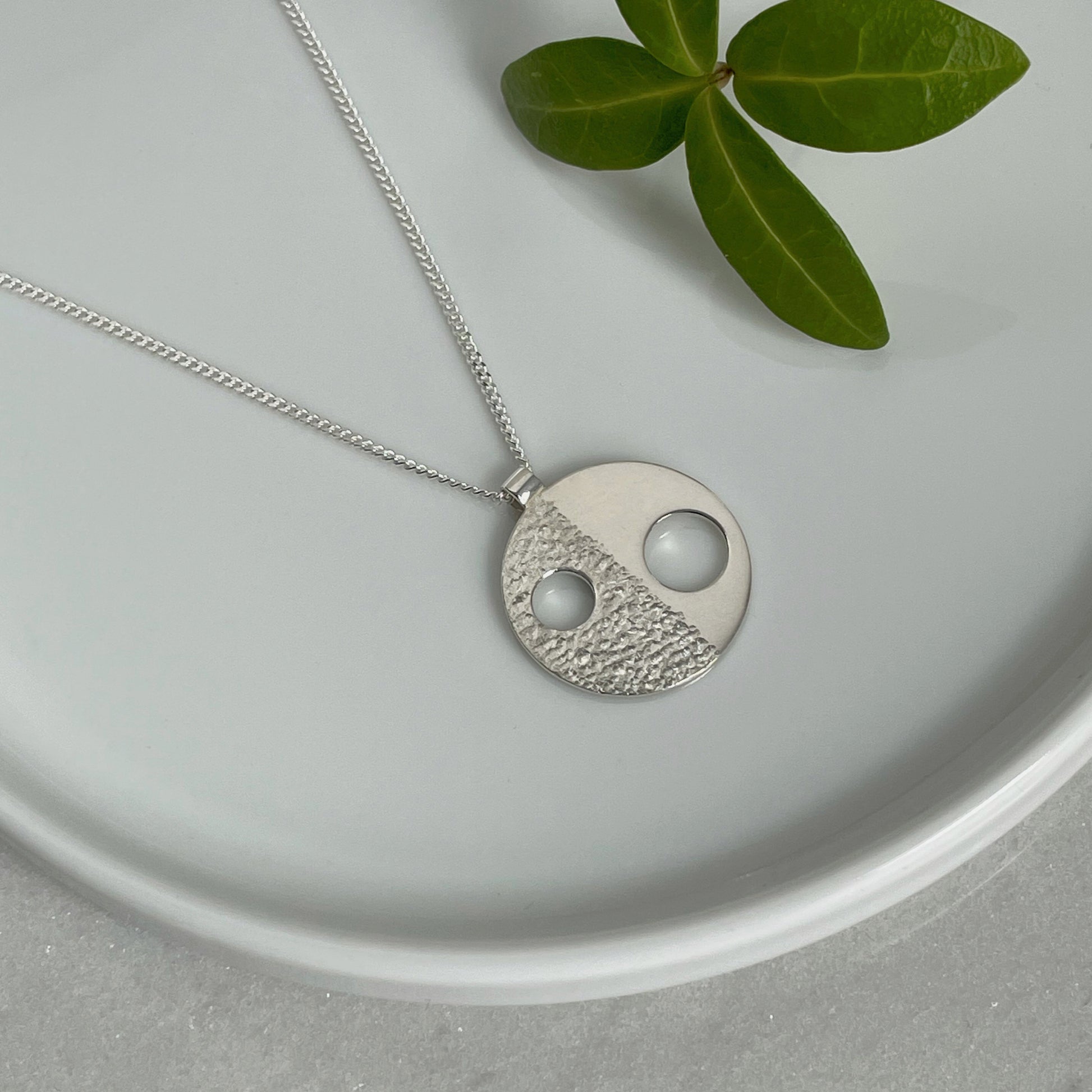MODERNIST DIVIDED CIRCLE NECKLACE - Genevieve Broughton