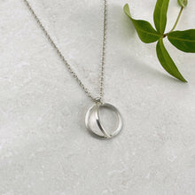 Load image into Gallery viewer, Silver circle eclipse necklace - Genevieve Broughton
