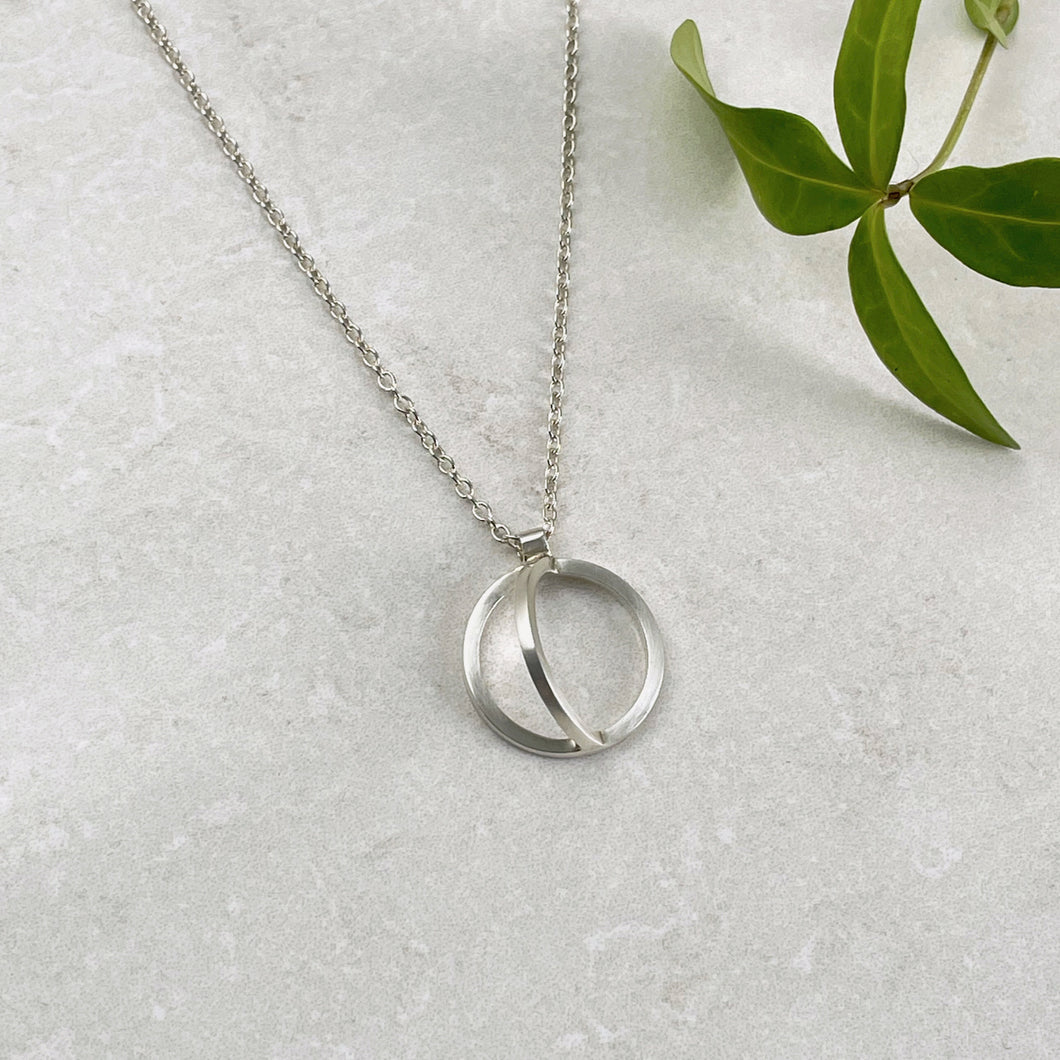 Silver circle eclipse necklace - Genevieve Broughton