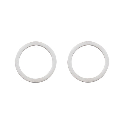 FLAT OPEN CIRCLE SILVER EARRINGS - Genevieve Broughton