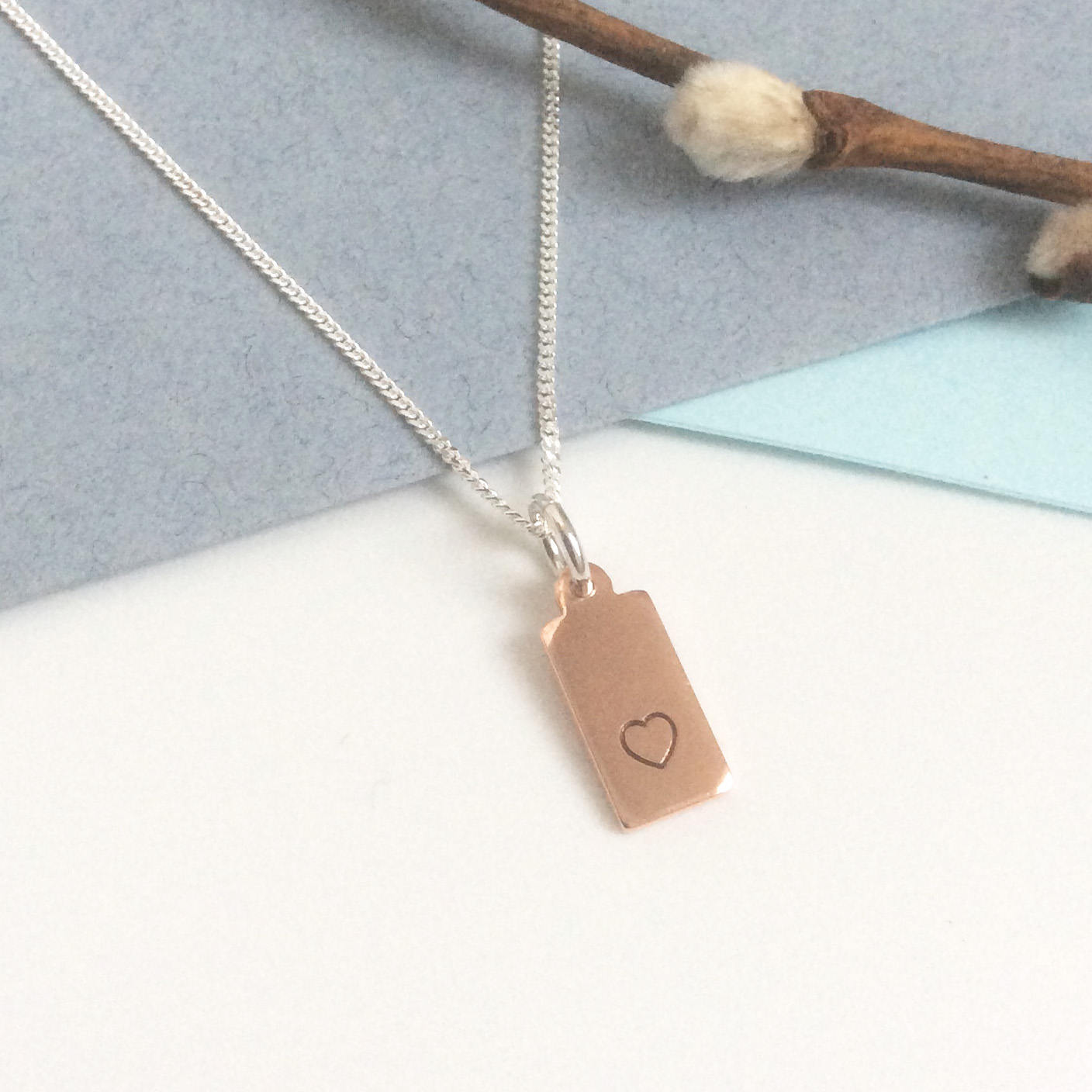 COPPER HEART PENDANT WITH SILVER CHAIN - Genevieve Broughton