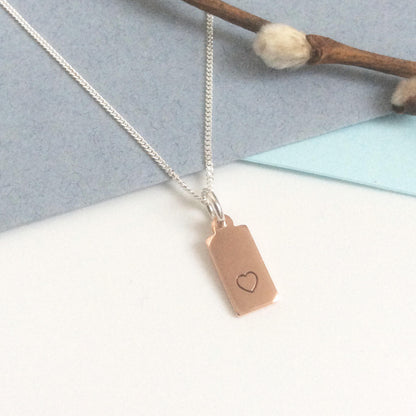 COPPER HEART PENDANT WITH SILVER CHAIN - Genevieve Broughton