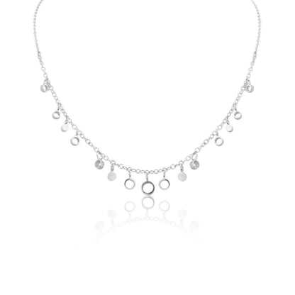 SILVER MINI CIRCLE DROPLET NECKLACE - Genevieve Broughton