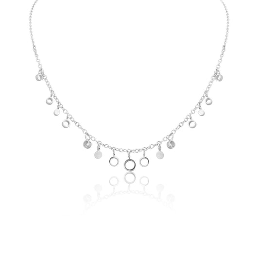 SILVER MINI CIRCLE DROPLET NECKLACE - Genevieve Broughton