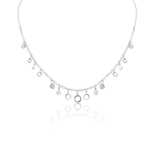 SILVER MINI CIRCLE DROPLET NECKLACE - Genevieve Broughton