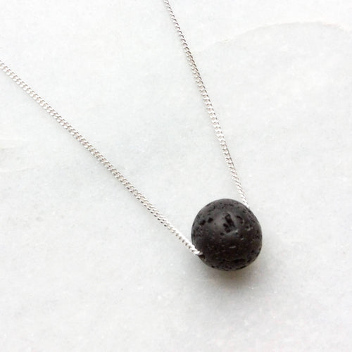 LAVA STONE DIFFUSER NECKLACE WITH SILVER CHAIN - Genevieve Broughton