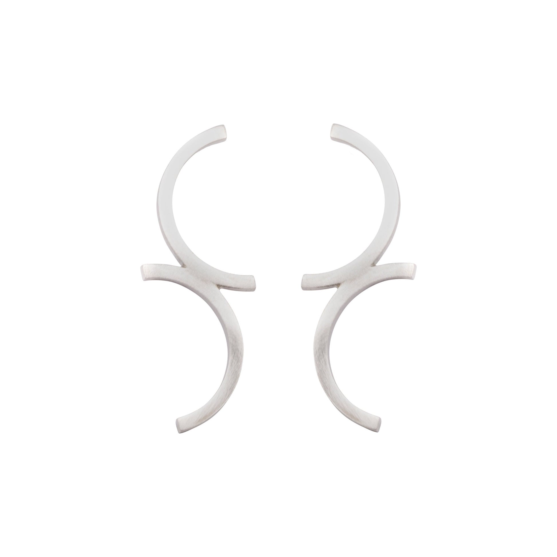 SILVER SEMI-CIRCLES EARRINGS - Genevieve Broughton
