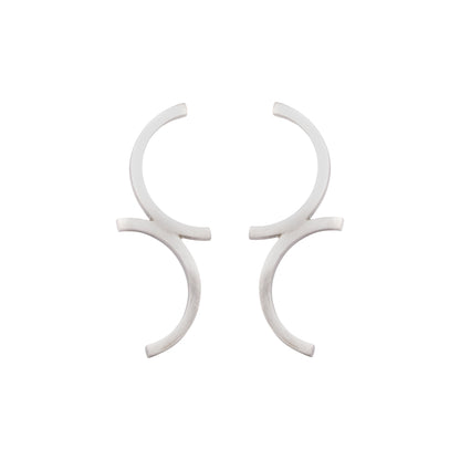 SILVER SEMI-CIRCLES EARRINGS - Genevieve Broughton