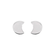 Load image into Gallery viewer, SILVER CRESCENT MOON STUD EARRINGS - Genevieve Broughton
