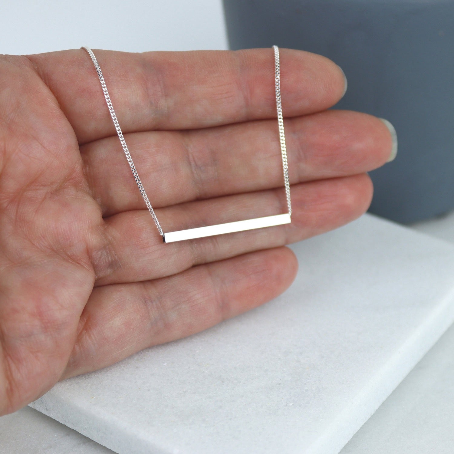 SILVER BAR NECKLACE - Genevieve Broughton