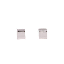 Load image into Gallery viewer, TINY SILVER CUBE STUD EARRING - Genevieve Broughton
