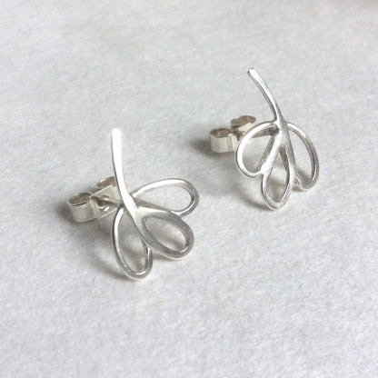SILVER TREFOIL STUD EARRINGS - Genevieve Broughton