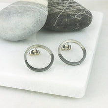 Load image into Gallery viewer, FLAT OPEN CIRCLE SILVER EARRINGS - Genevieve Broughton

