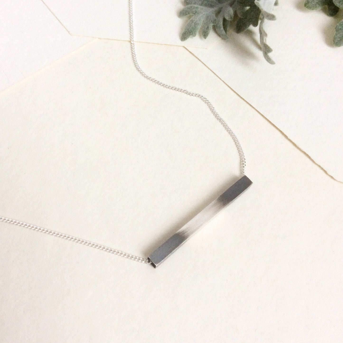 SILVER BAR NECKLACE - Genevieve Broughton
