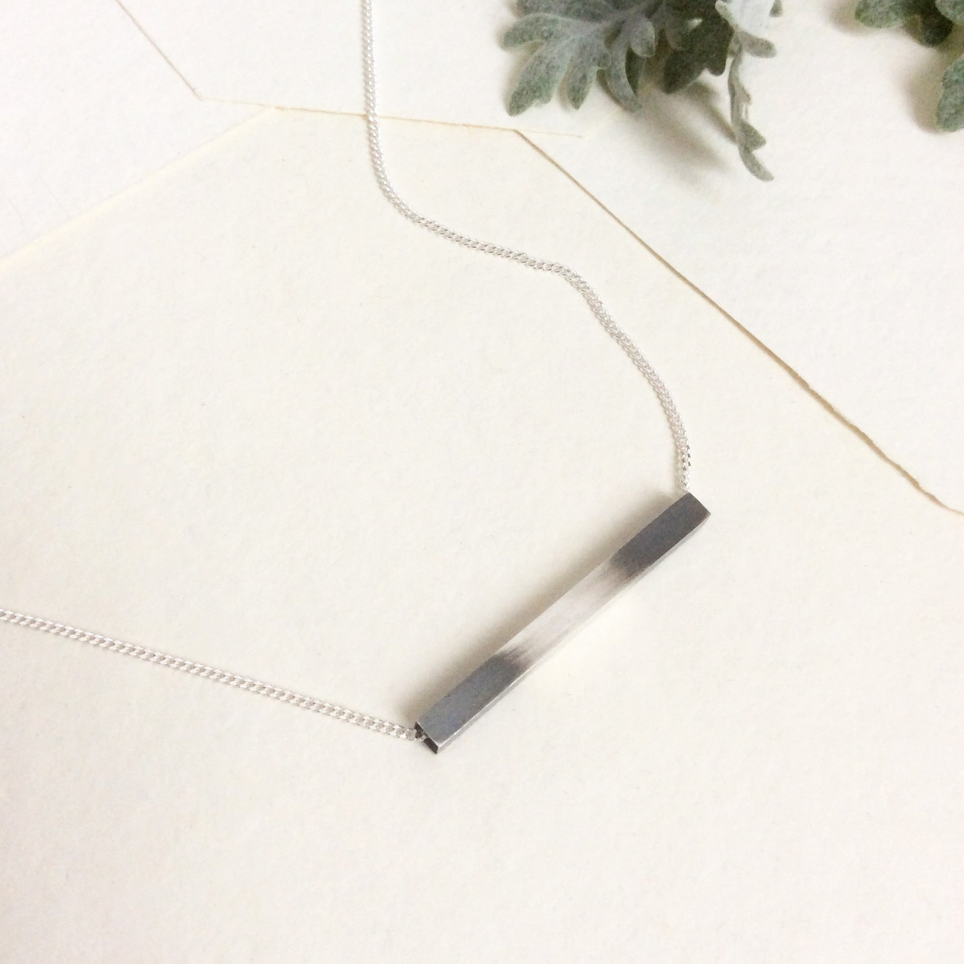 SILVER BAR NECKLACE - Genevieve Broughton